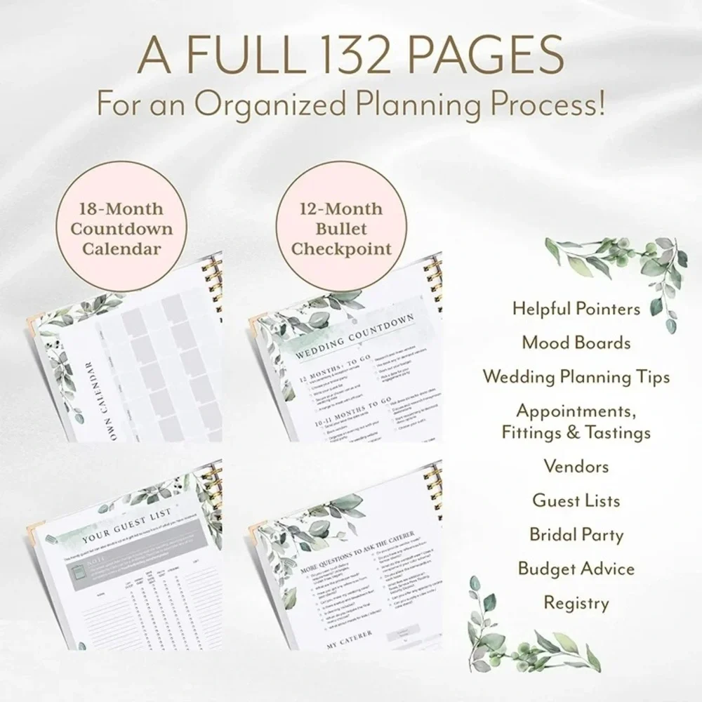 Your Perfect Day Wedding Planner & Organizer - Bridal Planning Diary, Floral